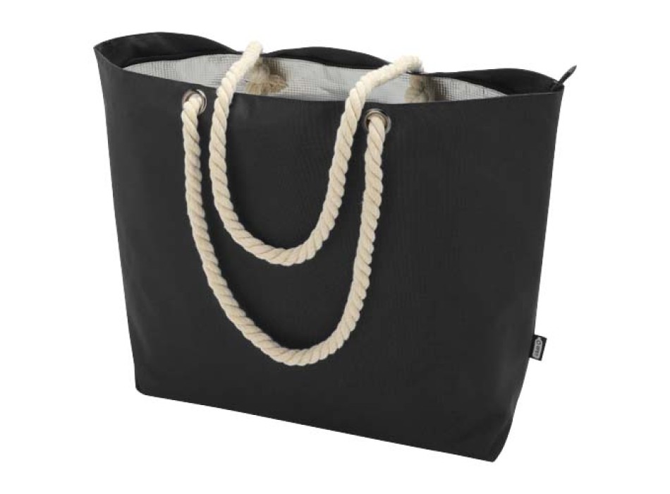 Tote bag termica da spiaggia in materiale riciclato certificato GRS con manici in corda Panama - 23L