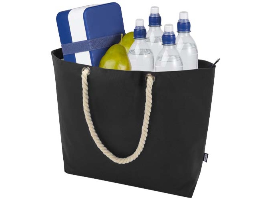 Tote bag termica da spiaggia in materiale riciclato certificato GRS con manici in corda Panama - 23L