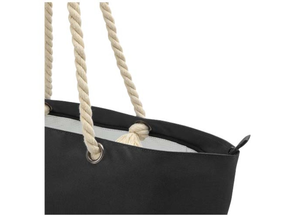 Tote bag termica da spiaggia in materiale riciclato certificato GRS con manici in corda Panama - 23L