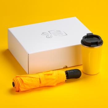 TRAVELLER SET: THERMAL MUG NORDIC 350 ml & FULL AUTOMATIC UMBRELLA