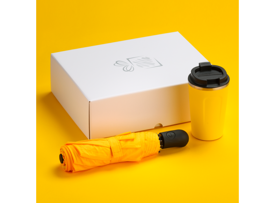TRAVELLER SET: THERMAL MUG NORDIC 350 ml & FULL AUTOMATIC UMBRELLA