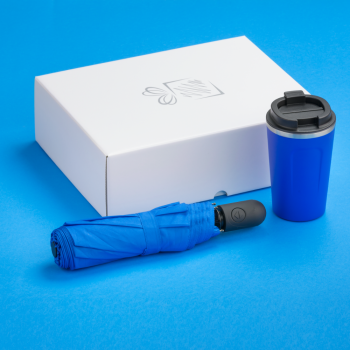 TRAVELLER SET: THERMAL MUG NORDIC 350 ml & FULL AUTOMATIC UMBRELLA