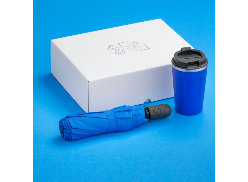 TRAVELLER SET: THERMAL MUG NORDIC 350 ml & FULL AUTOMATIC UMBRELLA