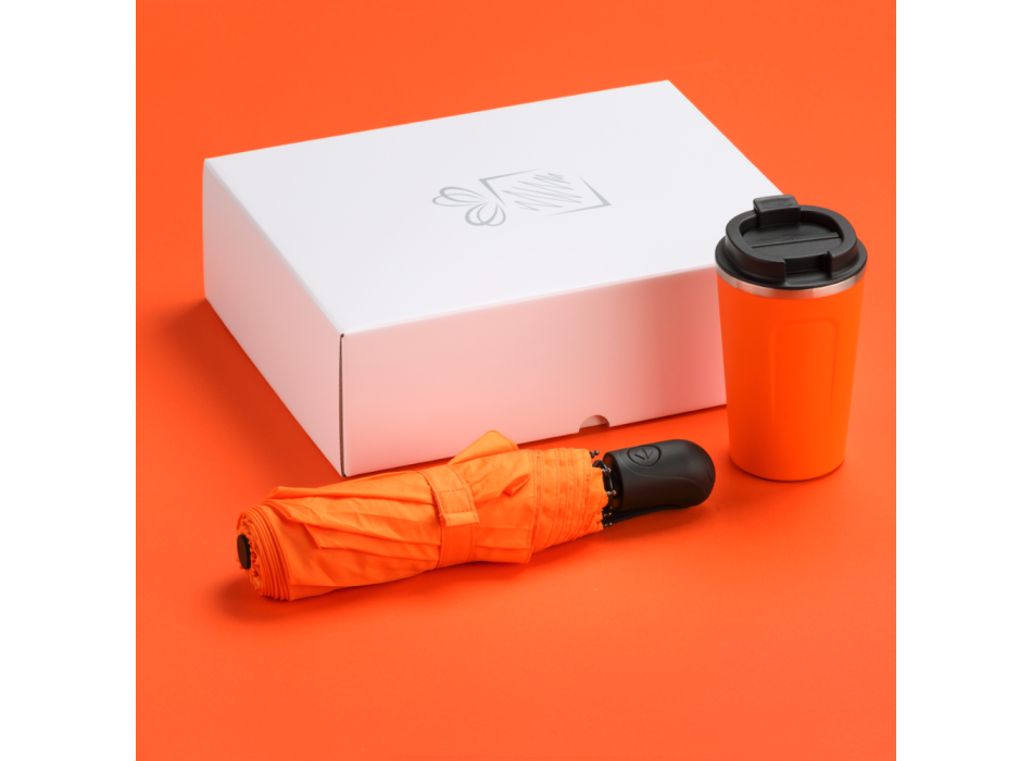 TRAVELLER SET: THERMAL MUG NORDIC 350 ml & FULL AUTOMATIC UMBRELLA