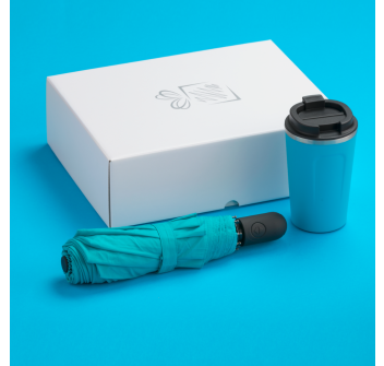 TRAVELLER SET: THERMAL MUG NORDIC 350 ml & FULL AUTOMATIC UMBRELLA