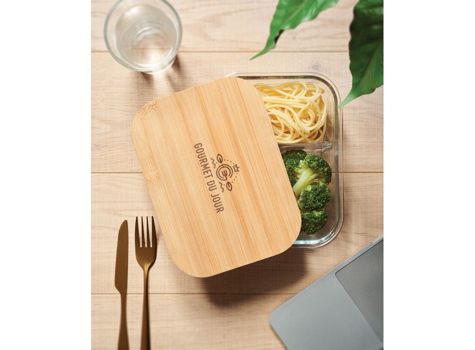 TUNDRA 3 - Porta pranzo in vetro e bamboo