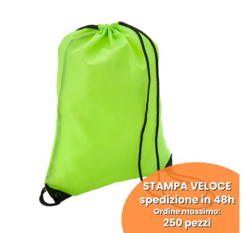 Zaino a sacca, chiusura a coulisse, in poliestere 210 D