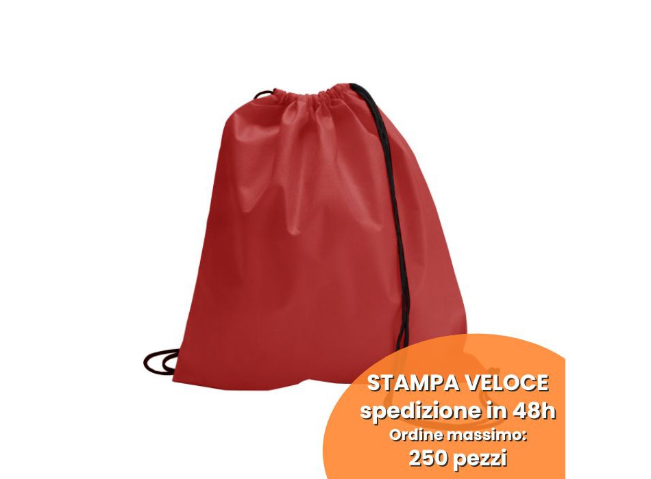 Zaino a sacca, chiusura a coulisse, in TNT 80gr/m²