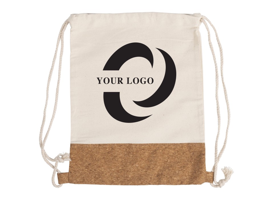 Zaino a sacca in cotone con base in sughero Tianna