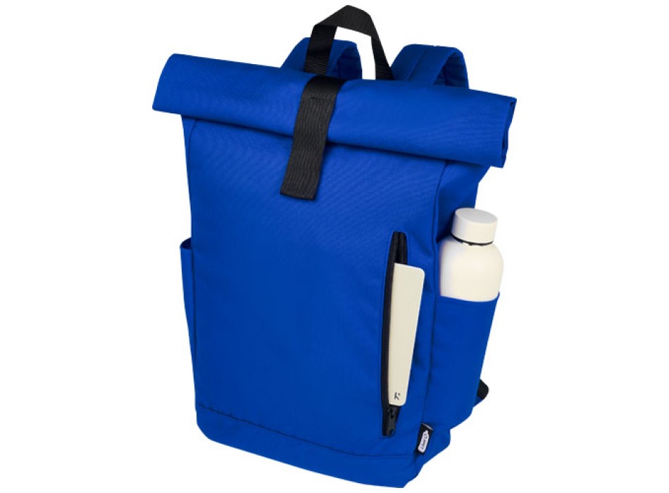 Zaino con chiusura arrotolabile per portatile da 15,6" in PET riciclato certificato GRS Byron 18L