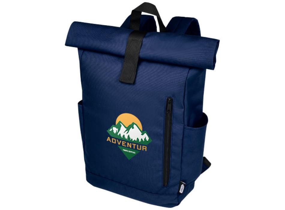 Zaino con chiusura arrotolabile per portatile da 15,6" in PET riciclato certificato GRS Byron 18L