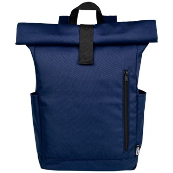 Zaino con chiusura arrotolabile per portatile da 15,6" in PET riciclato certificato GRS Byron 18L
