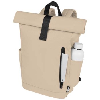 Zaino con chiusura arrotolabile per portatile da 15,6" in PET riciclato certificato GRS Byron 18L