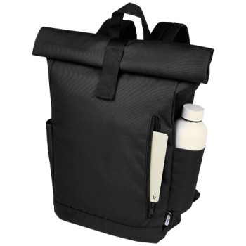 Zaino con chiusura arrotolabile per portatile da 15,6" in PET riciclato certificato GRS Byron 18L