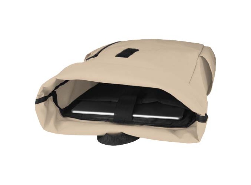 Zaino con chiusura arrotolabile per portatile da 15,6" in PET riciclato certificato GRS Byron 18L