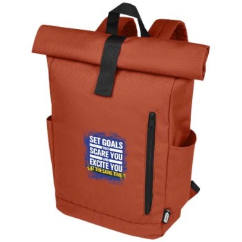 Zaino con chiusura arrotolabile per portatile da 15,6" in PET riciclato certificato GRS Byron 18L