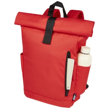 Zaino con chiusura arrotolabile per portatile da 15,6" in PET riciclato certificato GRS Byron 18L