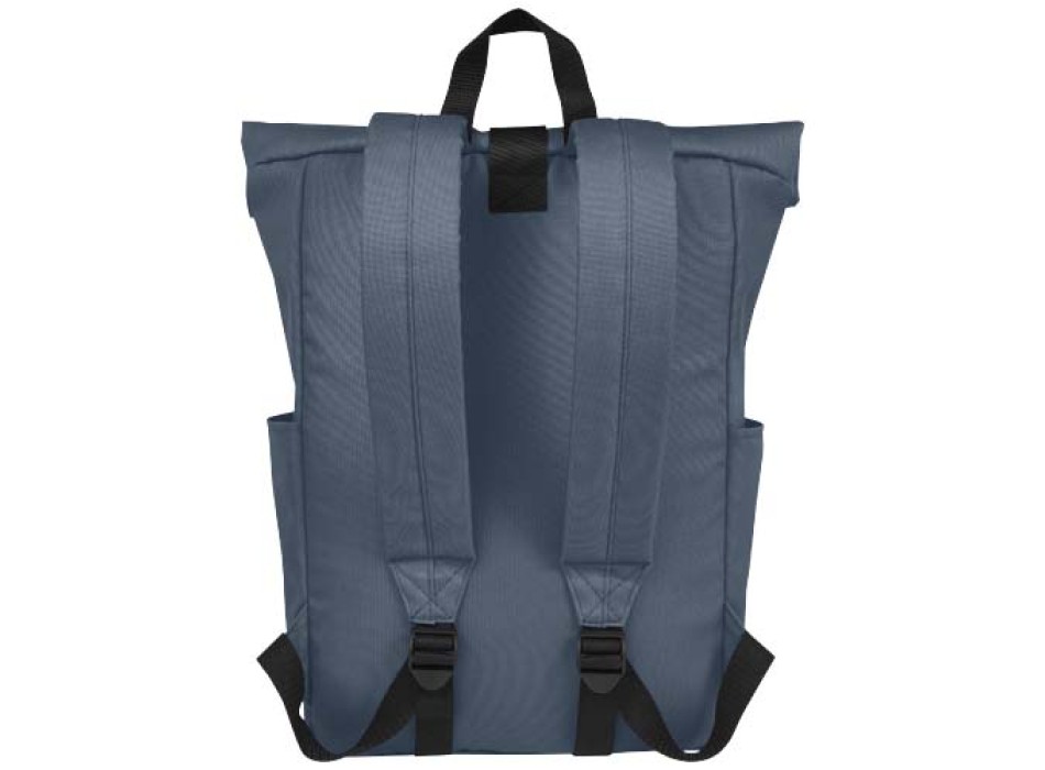 Zaino con chiusura arrotolabile per portatile da 15,6" in PET riciclato certificato GRS Byron 18L