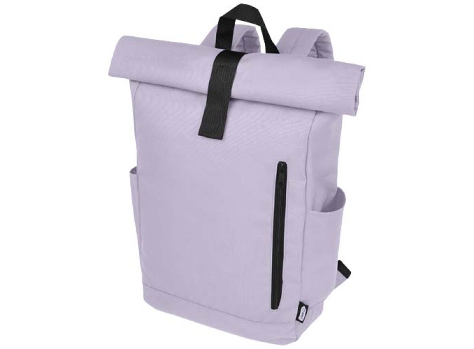 Zaino con chiusura arrotolabile per portatile da 15,6" in PET riciclato certificato GRS Byron 18L