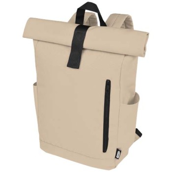 Zaino con chiusura arrotolabile per portatile da 15,6" in PET riciclato certificato GRS Byron 18L