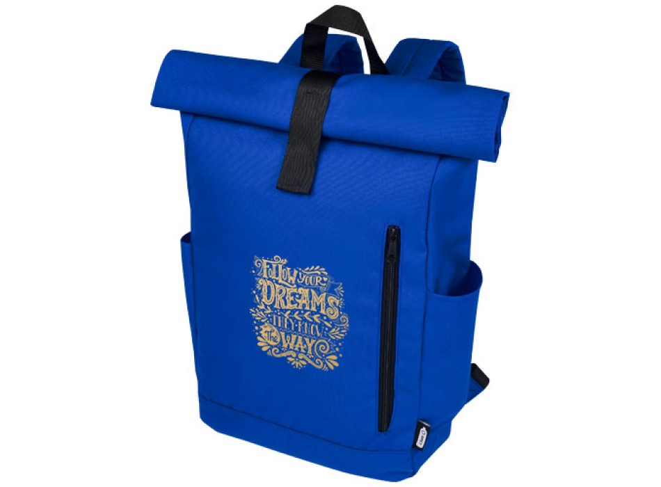 Zaino con chiusura arrotolabile per portatile da 15,6" in PET riciclato certificato GRS Byron 18L