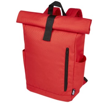 Zaino con chiusura arrotolabile per portatile da 15,6" in PET riciclato certificato GRS Byron 18L