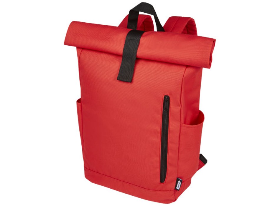 Zaino con chiusura arrotolabile per portatile da 15,6" in PET riciclato certificato GRS Byron 18L