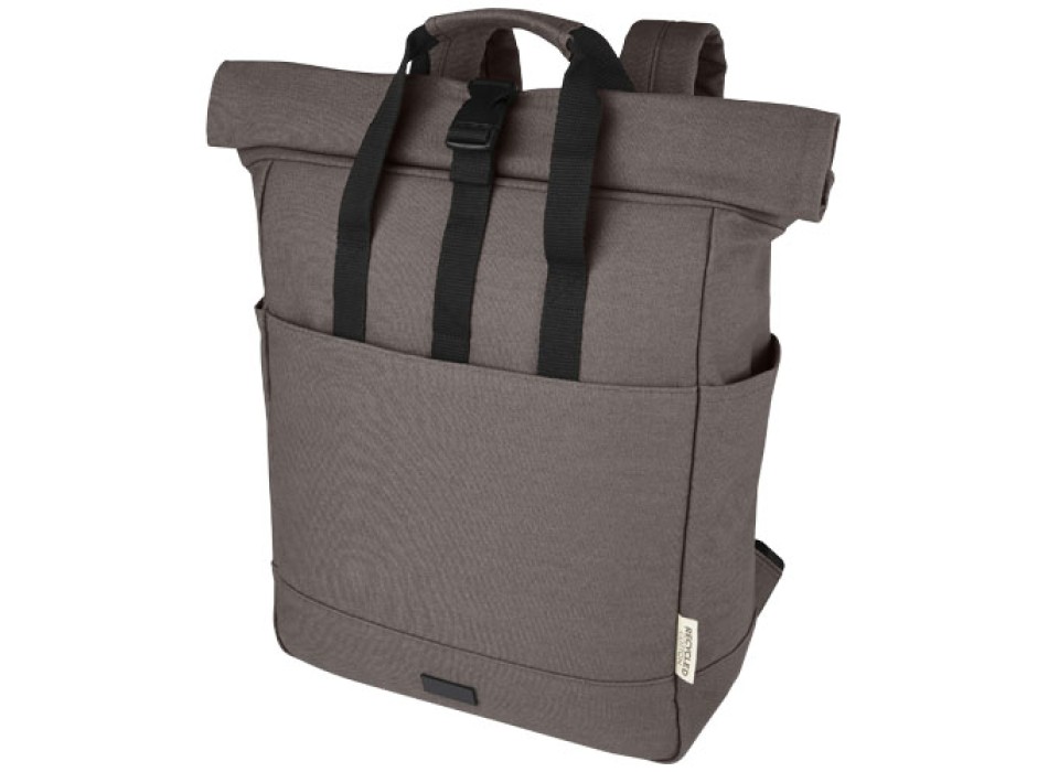 Zaino rolltop per portatile da 15" in canvas riciclato certificato GRS Joey - 15L