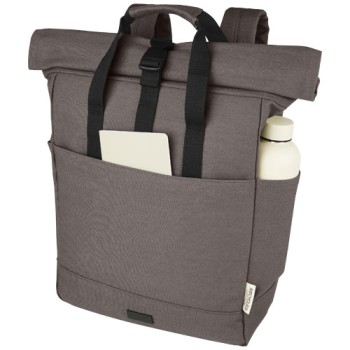 Zaino rolltop per portatile da 15" in canvas riciclato certificato GRS Joey - 15L