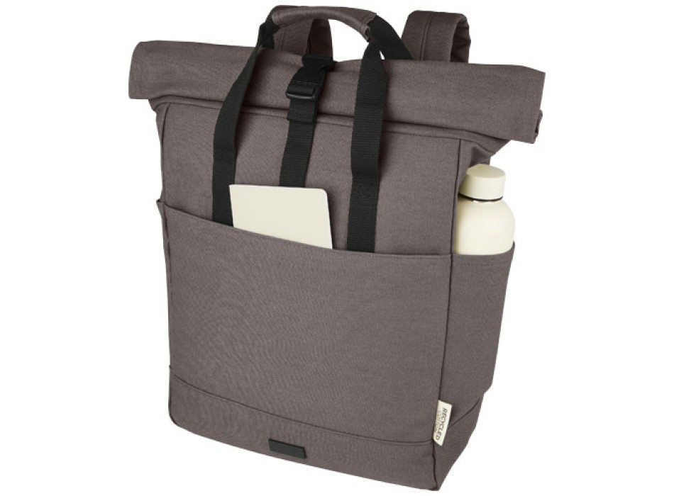 Zaino rolltop per portatile da 15" in canvas riciclato certificato GRS Joey - 15L