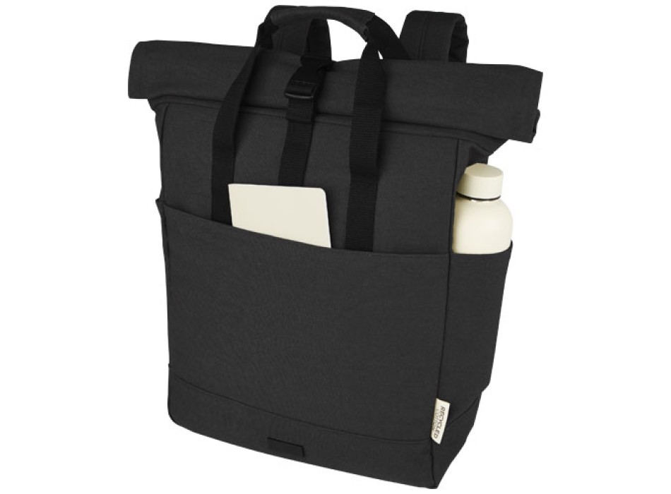 Zaino rolltop per portatile da 15" in canvas riciclato certificato GRS Joey - 15L