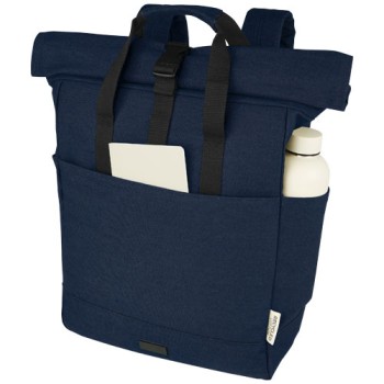 Zaino rolltop per portatile da 15" in canvas riciclato certificato GRS Joey - 15L