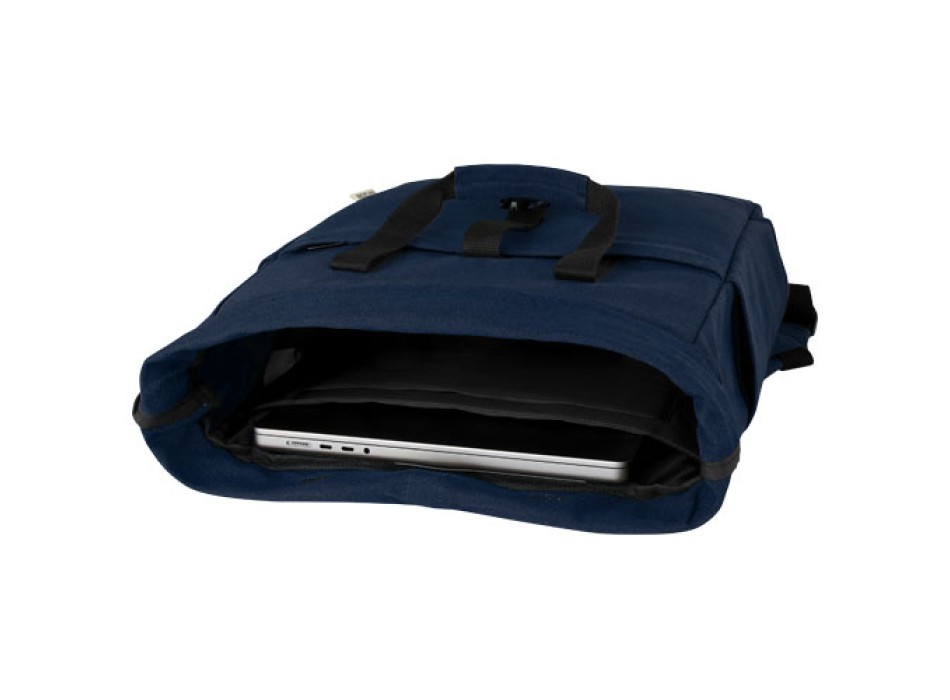 Zaino rolltop per portatile da 15" in canvas riciclato certificato GRS Joey - 15L