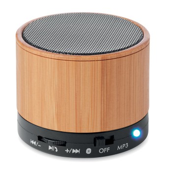 ROUND BAMBOO - Wireless speaker in bamboo