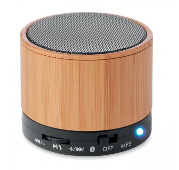 ROUND BAMBOO - Wireless speaker in bamboo