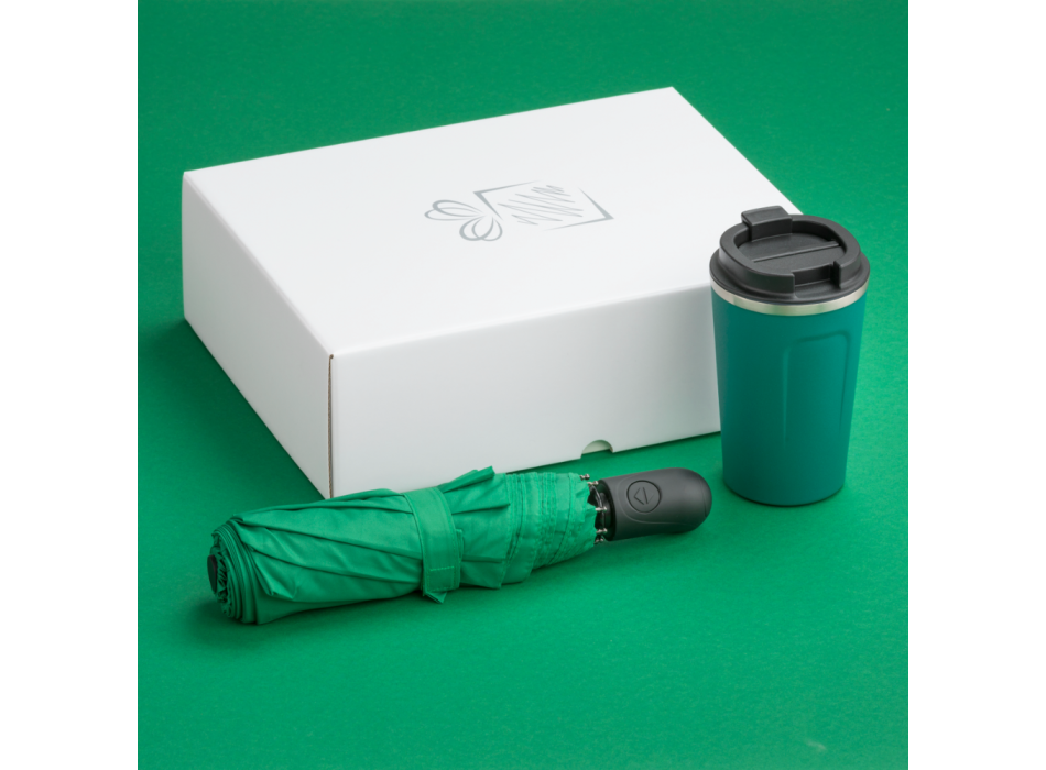 TRAVELLER SET: THERMAL MUG 350 ml & AUTOMATIC UMBRELLA