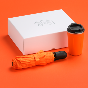 TRAVELLER SET: THERMAL MUG 350 ml & AUTOMATIC UMBRELLA