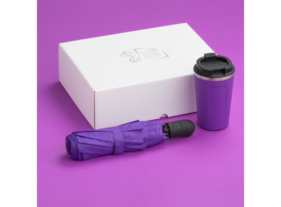 TRAVELLER SET: THERMAL MUG 350 ml & AUTOMATIC UMBRELLA