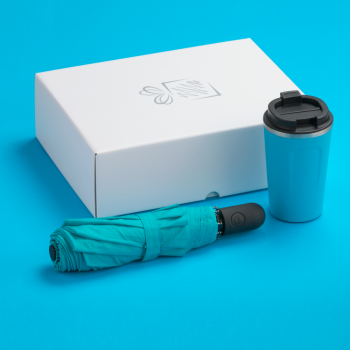 TRAVELLER SET: THERMAL MUG 350 ml & AUTOMATIC UMBRELLA