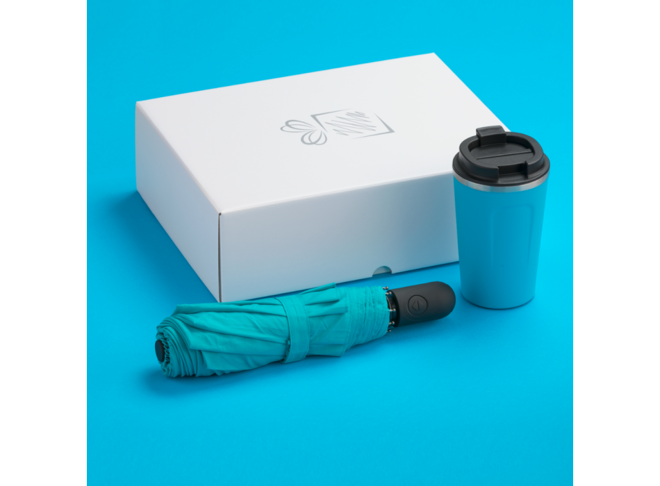 TRAVELLER SET: THERMAL MUG 350 ml & AUTOMATIC UMBRELLA